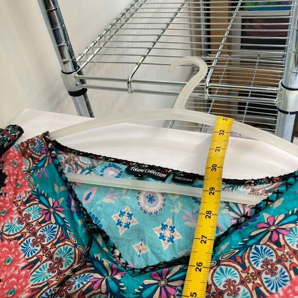 Tolani Collection Women's Flowy‎ Boho Multicolor Soft Indian Cotton Dress Size L - Picture 3 of 13